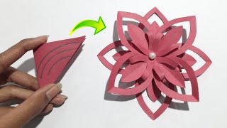 How To Make Paper Flower Easy  Christmas Decoration Ideas With Paper  New Design Paper Flower [upl. by Locin]