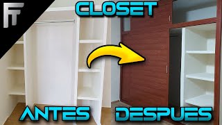 Puertas para closet en aluminio acabado madera [upl. by Nimaynib]