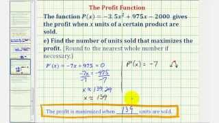 Ex Profit Function Applications  Average Profit Marginal Profit Max Profit [upl. by Eiahpets]