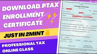 p tax enrollment certificate download  ptax certificate download 2023 professionaltax account [upl. by Salem]