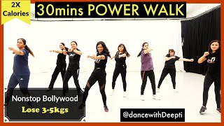 30mins DAILY  POWER WALK  Bollywood Dance Workout  Easy Exercise to Lose weight 35kgs [upl. by Schnorr]