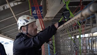 Rope Rescue Part 5 of 5  Rope Rescue with Mechanical Advantage  Firefighter Rope Trainer [upl. by Feriga]