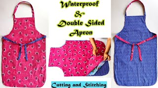 Waterproof And Double Sided Apron Cutting And Stitching  Apron Making  English Subtitles [upl. by Acinok]