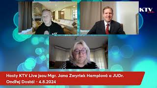 Hosty KTV Live jsou Mgr Jana Zwyrtek Hamplová a JUDr Ondřej Dostál  482024 [upl. by Yrannav770]