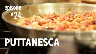 Puttanesca Recipe Penne Spaghetti Pasta  How to Make the Authentic Classic Italian Dish [upl. by Sumaes661]