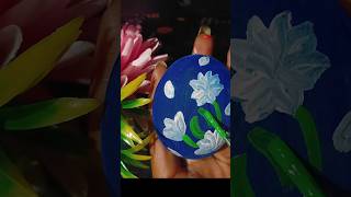 Floral art on stone 🪨 stone art  viral short video [upl. by Eromle]