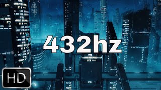 Ambiance futuriste avec pluie et musique relaxante en 432hz [upl. by Beauregard]