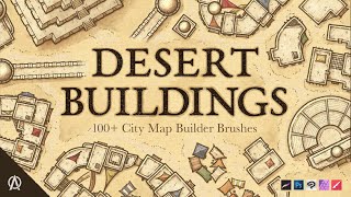 Desert Fantasy RPG Map Building Infinite Painter Tutorial with Desert Buildings Pack [upl. by Granthem]