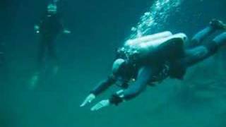 Stefan jumps into the sulfur layer in Angelita cenote [upl. by Munro888]