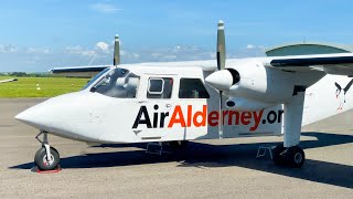 The UKs Newest Airline  Air Alderney BN2B Islander Flight  Tour Of Britten Norman Hangars [upl. by Janet]