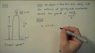 How to Solve a Free Fall Problem  Simple Example [upl. by Glenden349]