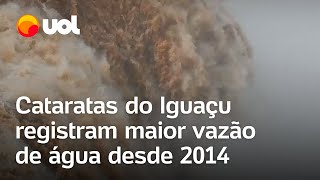 Cataratas do Iguaçu atingem 24 milhões de litros de água por segundo a maior vazão em 9 anos veja [upl. by Anelys]