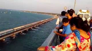 Pamban bridge in Rameshwaram train crossing [upl. by Jabon503]