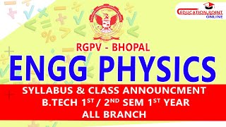 RGPV Engineering Physics BTech 1st2nd Semester 1st Year Syllabus amp Class Announcement [upl. by Malonis333]