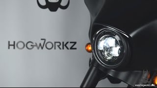 HOGWORKZ®  7quot LED Daymaker Style Headlight for Harley  Installation Guide [upl. by Ynhoj493]