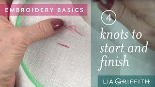 Embroidery for Beginners Knots to Start and Finish Your Project [upl. by Schott]