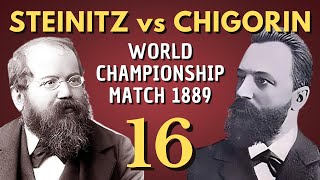 Wilhelm Steinitz vs Mikhail Chigorin  World Championship Match 1889  Round 16 [upl. by Suoivatram]