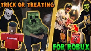 TRICK or TREATING FOR ROBUX  Linkmon99 IRL 16 [upl. by Nivla]