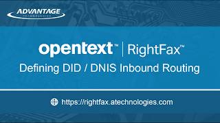 Configuring a RightFax System – Defining DID  DNIS Inbound Routing [upl. by Aivitnahs]