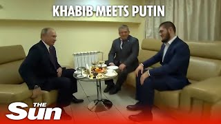 Khabib meets Putin after McGregor victory [upl. by Innes739]