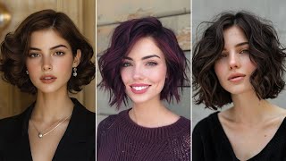 Chic Curly Bob Wavycurly Hairstyle 💗 Bob Haircut Hairstyle Hair Colour Ideas For Women [upl. by Elmer]