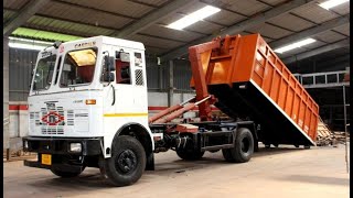 PALFINGER T15 5600 Hook Loader Container on TATA 1918c  Mfg By SHREE KANAIYA DUMPER [upl. by Barry]