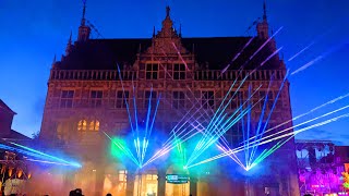 Lichtersonntag Bocholt 2021 mit Lasershow auf Marktplatz [upl. by Aneev]