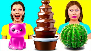 Chocolate Fountain Fondue Challenge  Epic Food Battle by Fun Teen [upl. by Andreana]