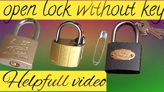 how to open lock without key trickhow to open a lock without key easy [upl. by Staw]