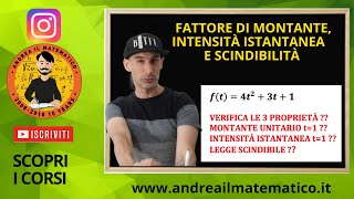 Fattore di montante intensità istantanea di interesse e scindibilità Matematica Finanziaria [upl. by Clarie]