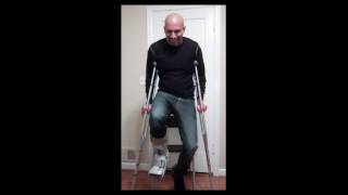 How To Workout With Cructches and a Post Surgery Cast Boot [upl. by Tdnarb]