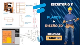 COMO HACER MUEBLES ARMAR UN ESCRITORIO  REPISAS Y ESTANTE GRATIS EN MELAMINA [upl. by Ferreby]