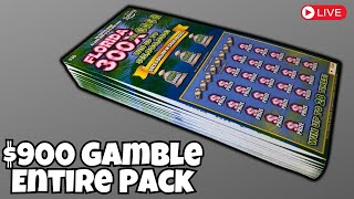 300X Full Book Scratching 900 In Tickets Florida Lottery [upl. by Nnaihs]