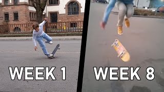 MY 2 MONTH SKATEBOARDING PROGRESSION from nothing to bigspins etc [upl. by Bancroft424]