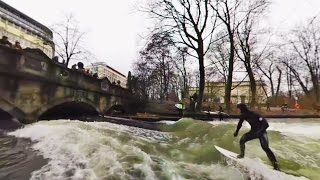 360 VR Tour  Munich  English Garden Englischer Garten  Eisbach Wave Surfers  No comments tour [upl. by Brenden754]