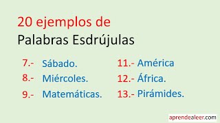 20 ejemplos de palabras esdrujulas para niños [upl. by Bennet]