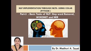 NLP through NLTKusing COLABPYTHONPart 5  Dr Madhuri Tayal [upl. by Cutler257]