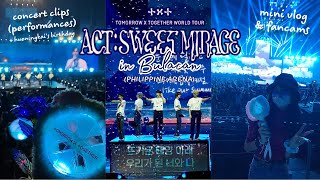 moa diary ⋆·˚  txt act sweet mirage in bulacan tour concert vlog fancams clips [upl. by Norvun]