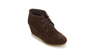 TOMS Desert Wedge Suede LaceUp Bootie [upl. by Ause]