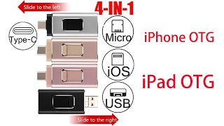 4 in 1 OTG USB Stick Compatable For the iPhone iPad IOS Lightning Interface by Ydisk [upl. by Teufert]