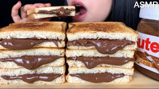 ASMR NUTELLA TOAST  MUKBANG Eating Sounds [upl. by Oilejor]