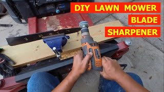 DIY LAWN MOWER BLADE SHARPENING [upl. by Melinde696]