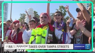 Pirates invade downtown Tampa for the Gasparilla Pirate Fest [upl. by Eduard]