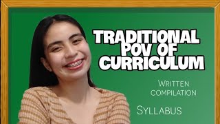 TRADITIONAL POINTS OF VIEW OF CURRICULUM  Tagalog [upl. by Eatnuahc]