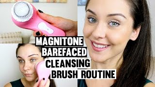 My Magnitone Barefaced Cleansing Brush Skincare Routine amp Demo  KatesBeautyStation  Ad [upl. by Adnarahs]