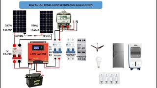 1KW Solar panel connection and calculation  1 kw Solar Panel wiring and connection  Connection [upl. by Liv316]