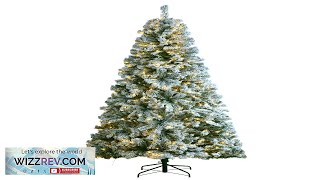 VEVOR Christmas Tree 75ft Prelit Flocked Xmas Tree with 550 LED Lights Review [upl. by Nishom]