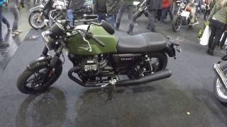 MOTO GUZZI V7 III STONE  ARMY OLIVE GREEN COLOUR  NEW MODEL 2017  WALKAROUND [upl. by Sherwin]