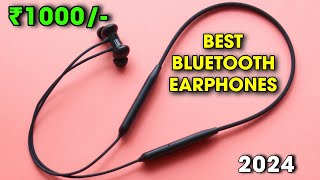 Top 3 Best Bluetooth Earphones Under ₹1000  Best Neckband Under 1000 in 2024  NOV 2024⚡🔥 [upl. by Yvi]