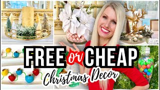 FREE Or CHEAP DIY CHRISTMAS DECOR  HOLIDAY DECORATING IDEAS [upl. by York301]